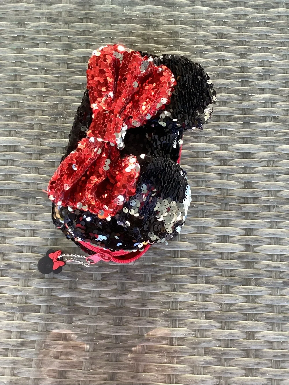 Disney Sequin Mouse Ear Clutch Purse  in Black and Red